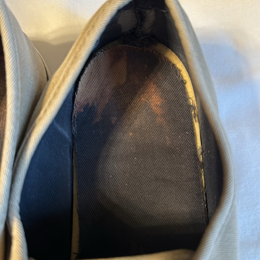 Sperry shoes since 1935 khaki athletic casual no tie navy blue stripes women sz9 - Picture 4 of 6